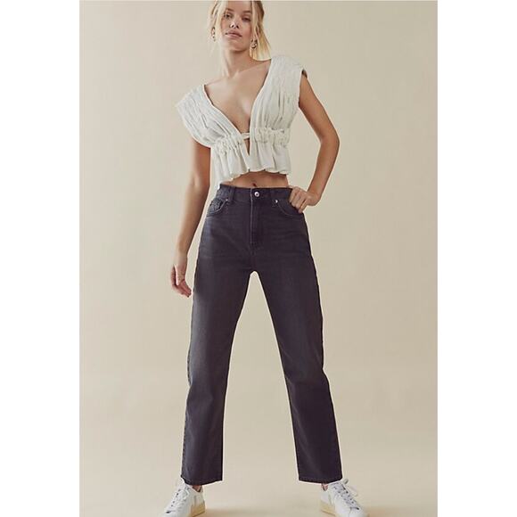 Free People We the Free Pacifica High Rise Slim Straight Leg Jeans NWT Size 30 - Picture 1 of 10